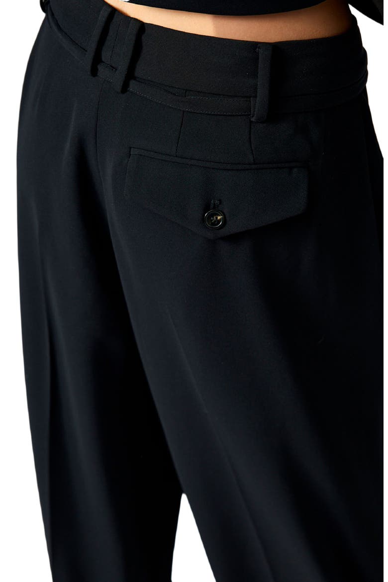 Elina Gabardine Wide Leg Pants, Alternate, color, Black