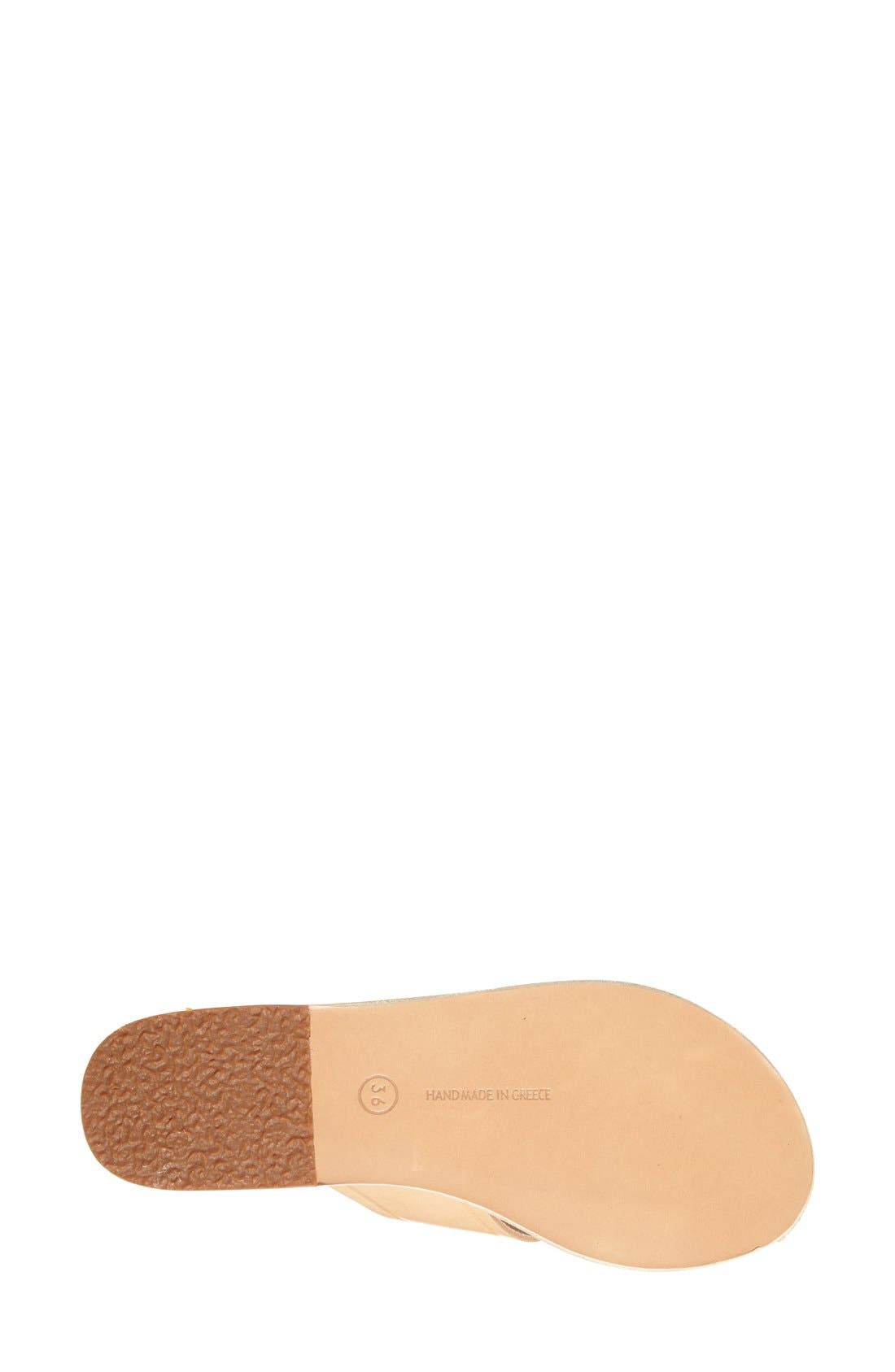 'Thais' Sandal, Alternate, color, NATURAL LEATHER/ RIVETS