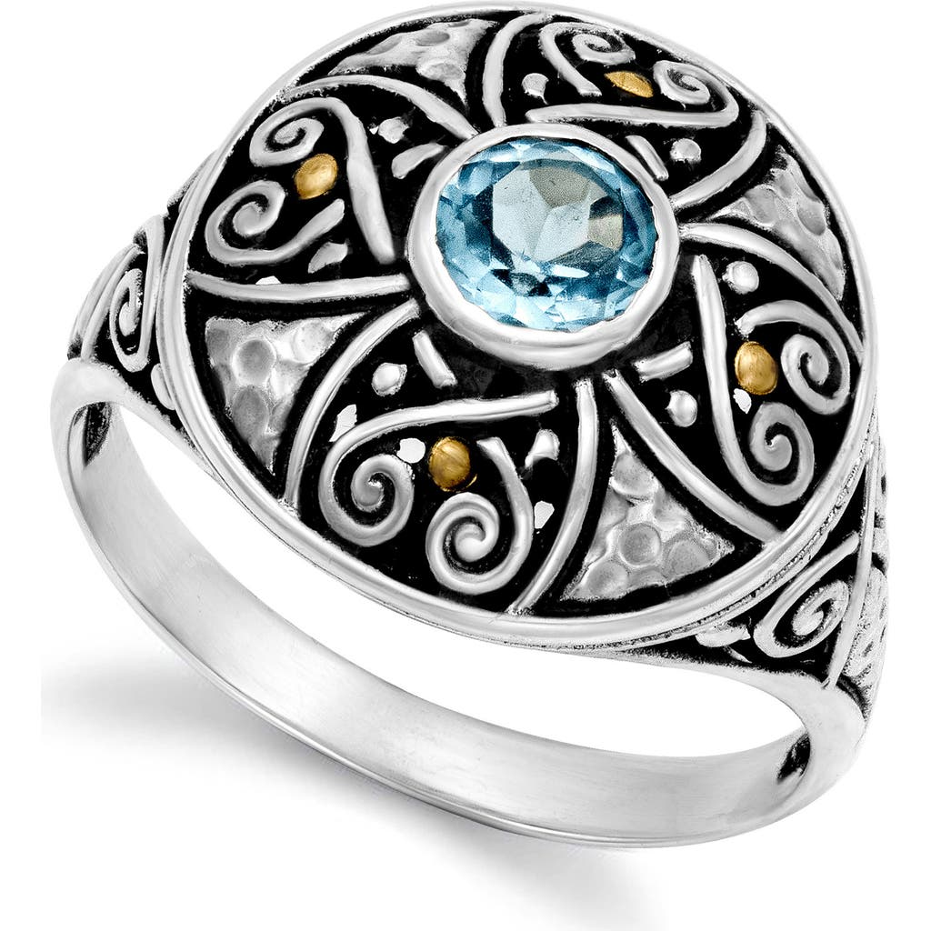 Samuel B. Round Blue Topaz Ring In Blue