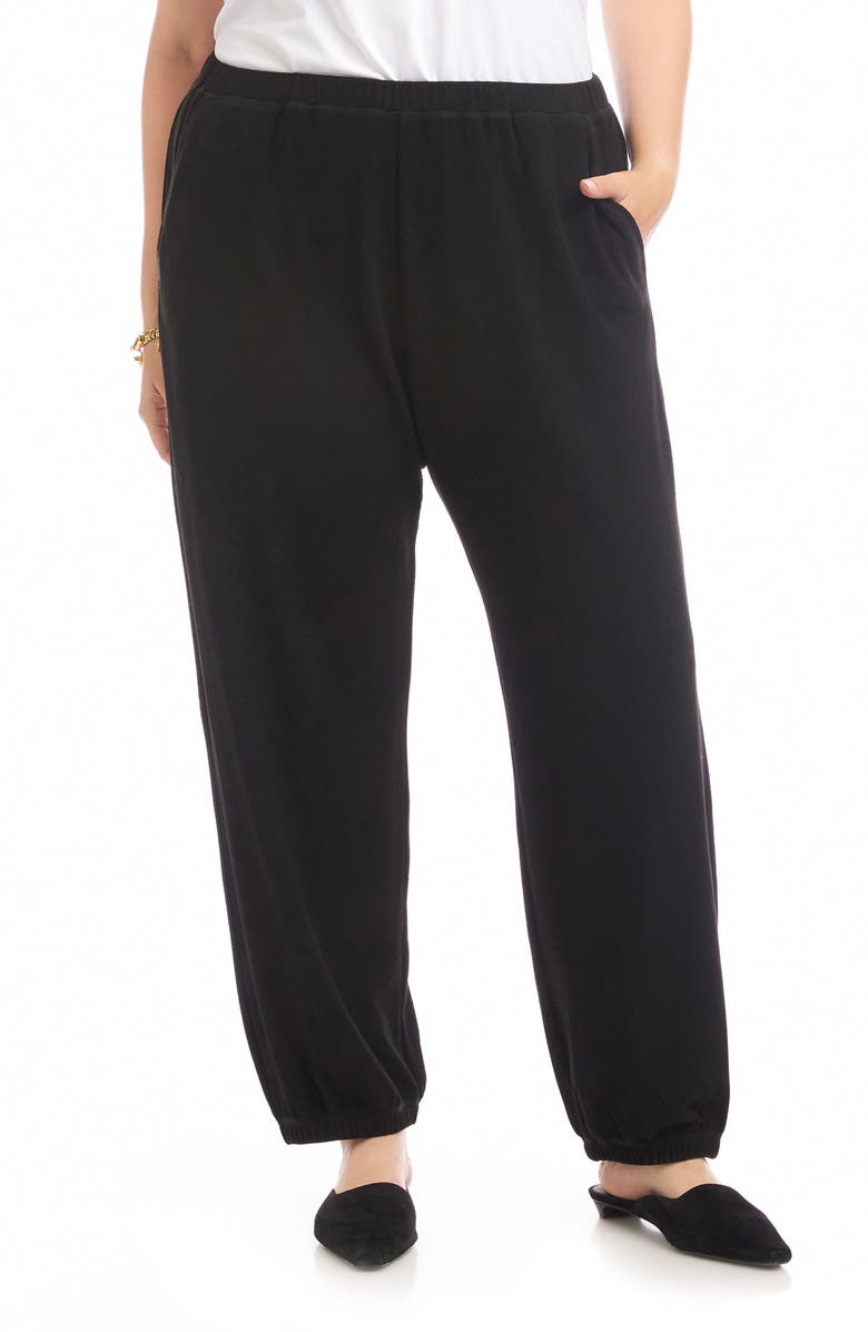 Karen Kane Brushed Double Knit Joggers, Main, color, Black