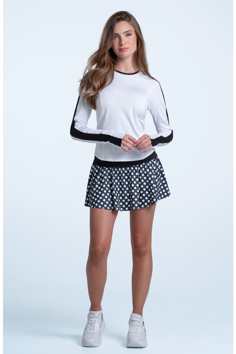 Double Play Long Sleeve Top, Alternate, color, White/Black