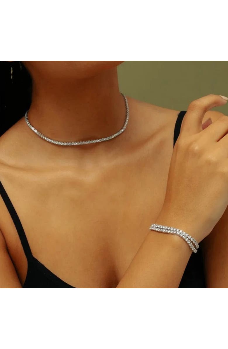 Anna Zuckerman Petite Glamour 2 Carat Tennis Bracelet, Alternate, color, Platinum