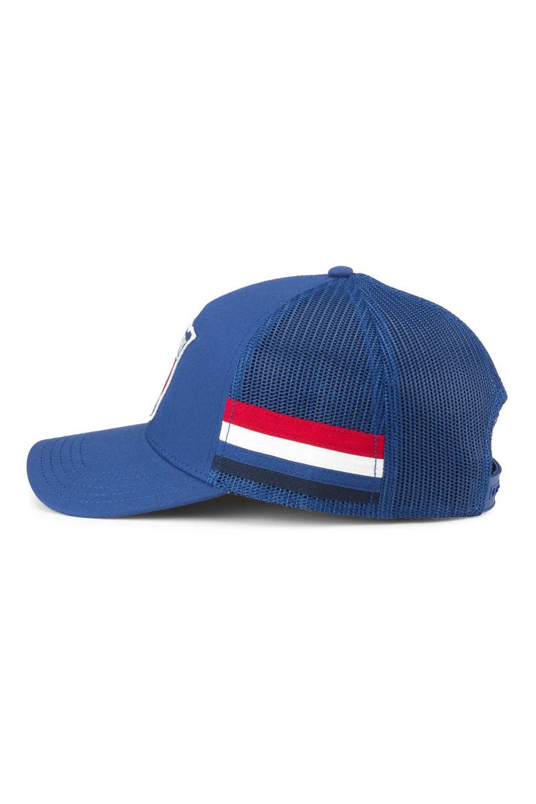 Men's American Needle Blue New York Rangers HotFoot Stripes Trucker Adjustable Hat, Alternate, color, Blue
