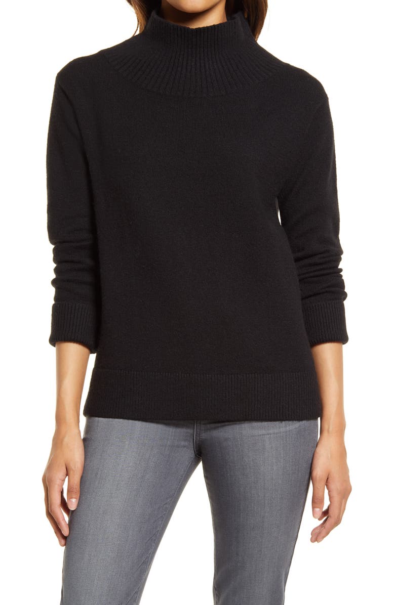 Caslon<sup>®</sup> Mock Neck Cotton Blend Sweater, Main, color,