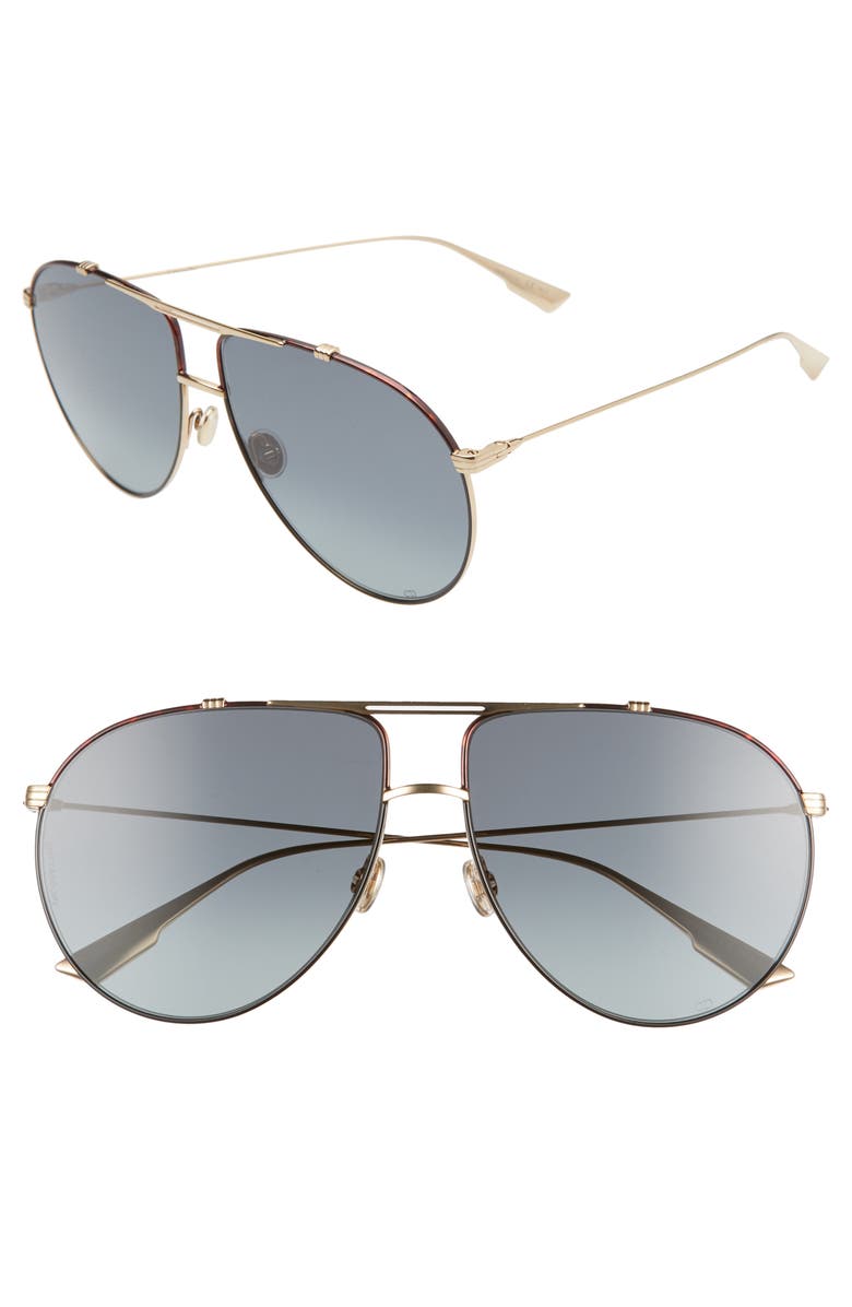 DIOR Christian Dior Monsieur 63mm Oversize Aviator Sunglasses, Main, color, 