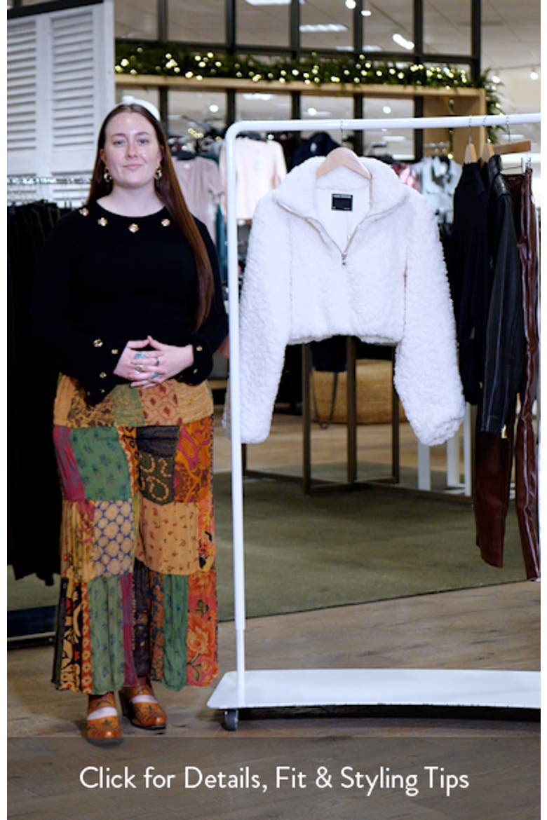 Faux Shearling Quarter Zip Crop Pullover video