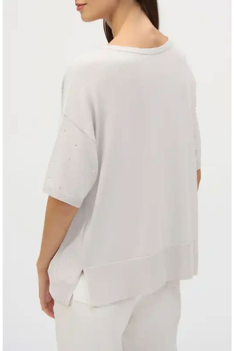 Beaded Short Sleeve Knit Top, Alternate, color, VANILLA