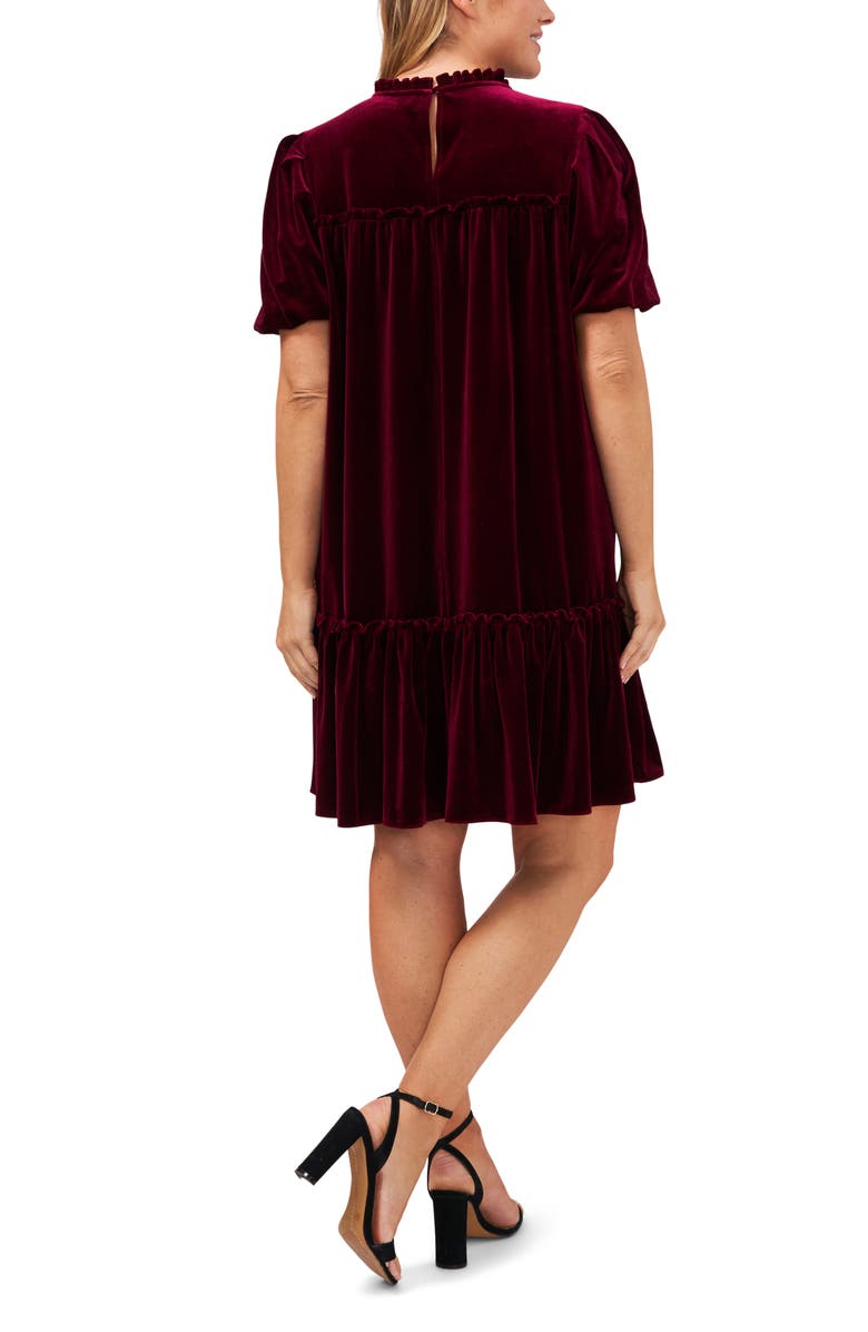 CeCe Ruffle Velvet Dress, Alternate, color, 
