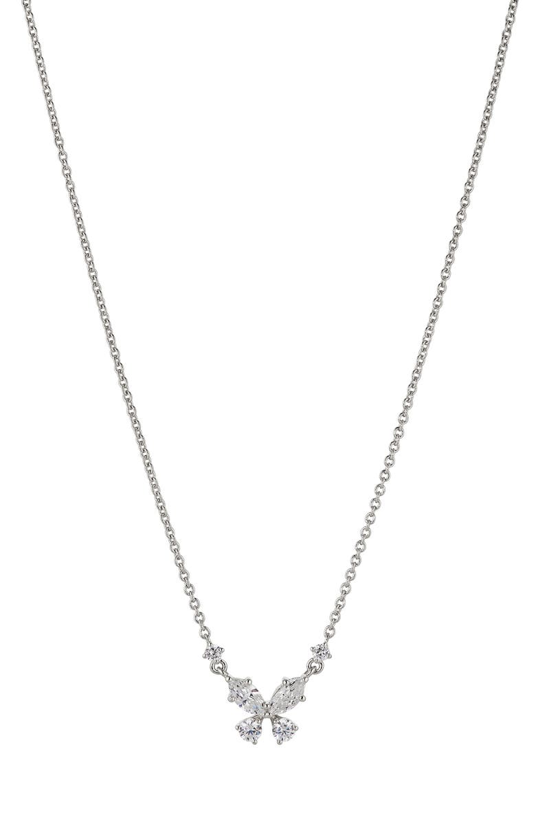 Nadri Flutter Cubic Zirconia Butterfly Pendant Necklace, Main, color, 