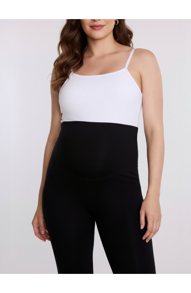 MOTHERHOOD MATERNITY Roll Over Waistband Flare Legging, Alternate, color, Black
