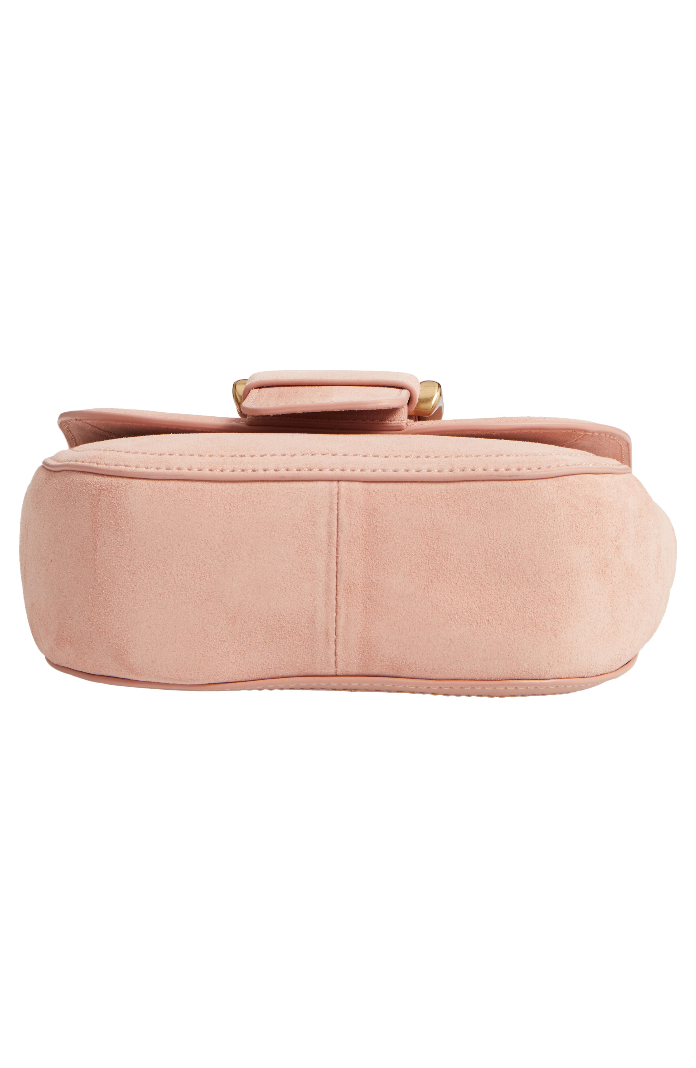 Buckle Crossbody Suede Bag, Alternate, color, WARM BLUSH
