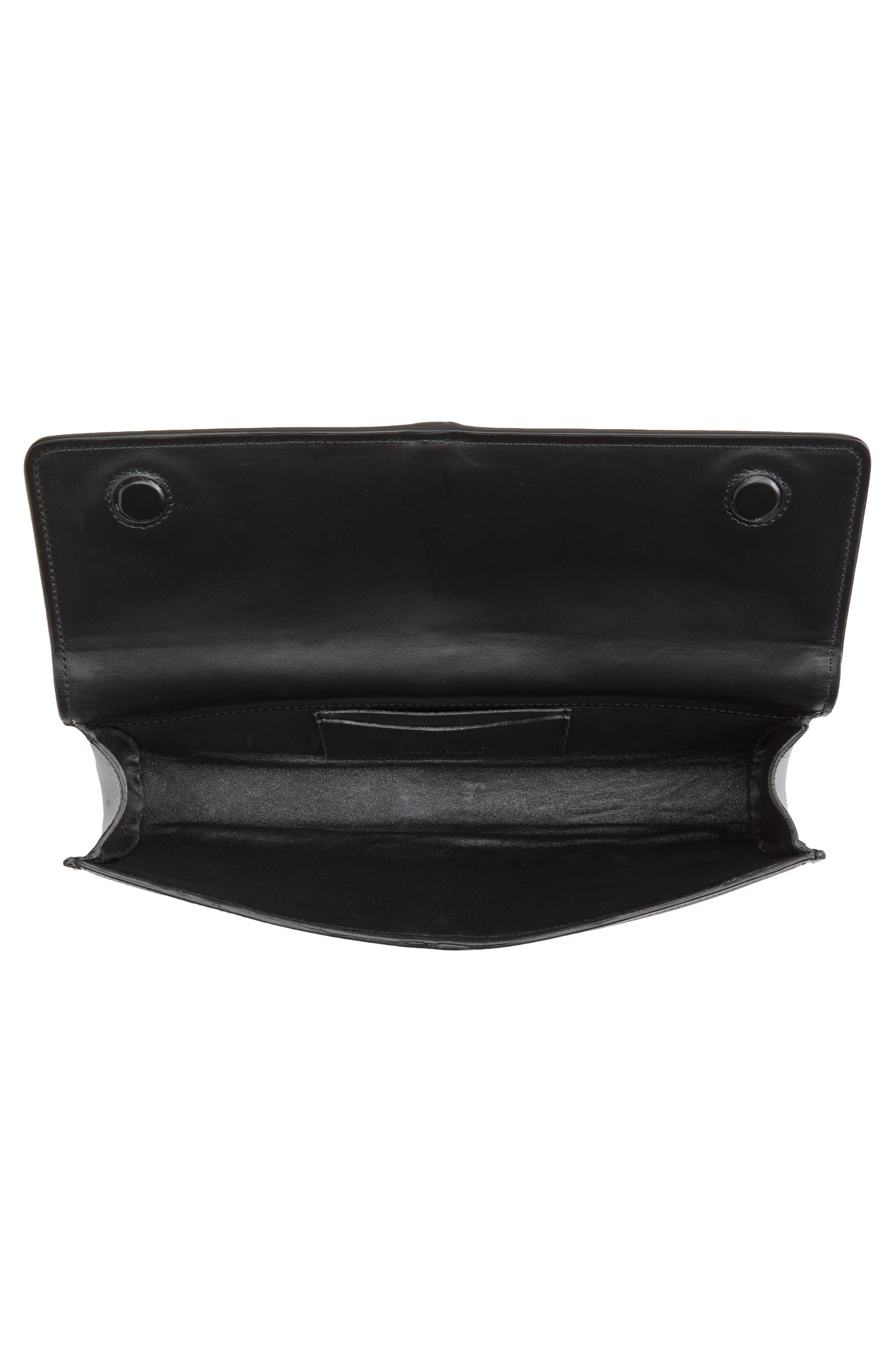 LIFFNER Belted Raffia Clutch, Alternate, color, Black