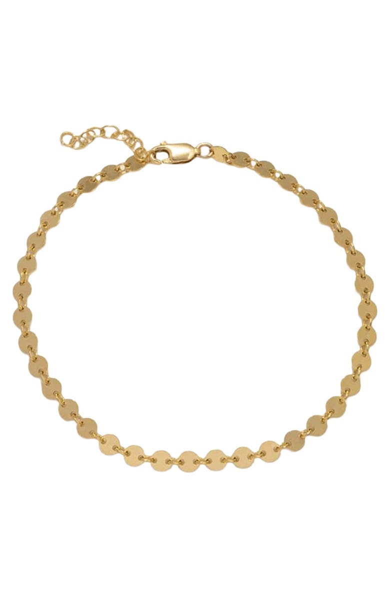 MADE BY MARY Poppy Chain Anklet, Main, color, Gold Filled