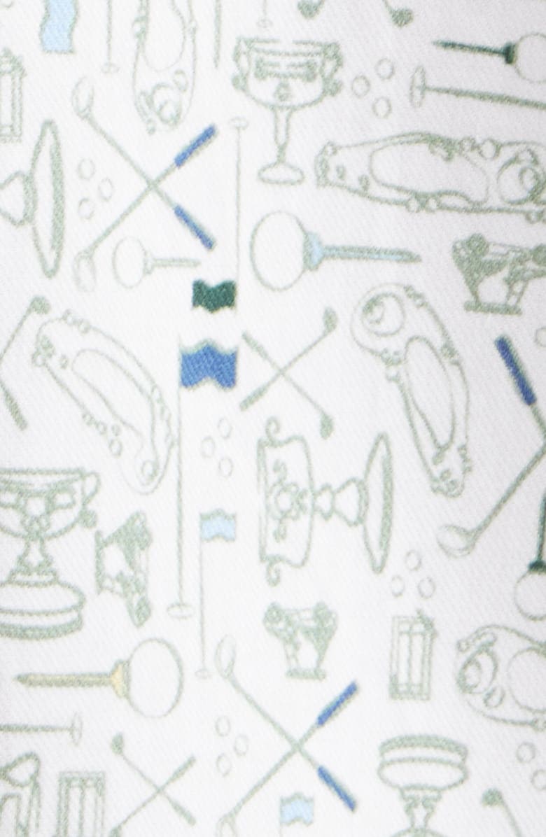 Johnston & Murphy Logan Short Sleeve Button-Up Shirt, Alternate, color, White / Sage Tee Time