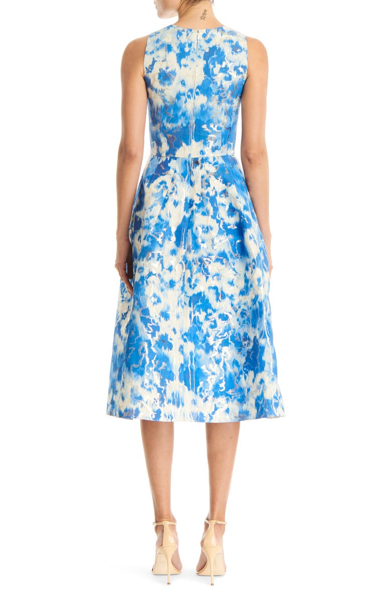 Carolina Herrera Metallic Jacquard Fit & Flare Dress, Alternate, color,