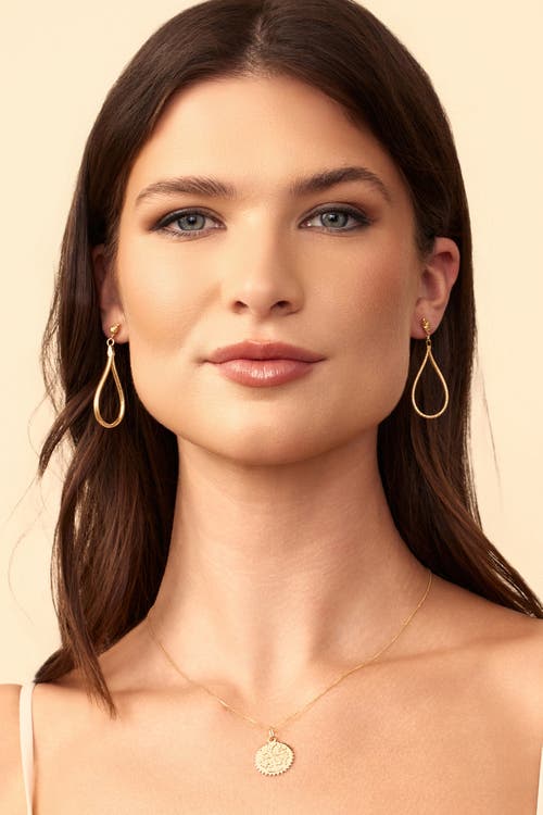 Oradina 18k Gold Mesh Glamour Drop Earrings