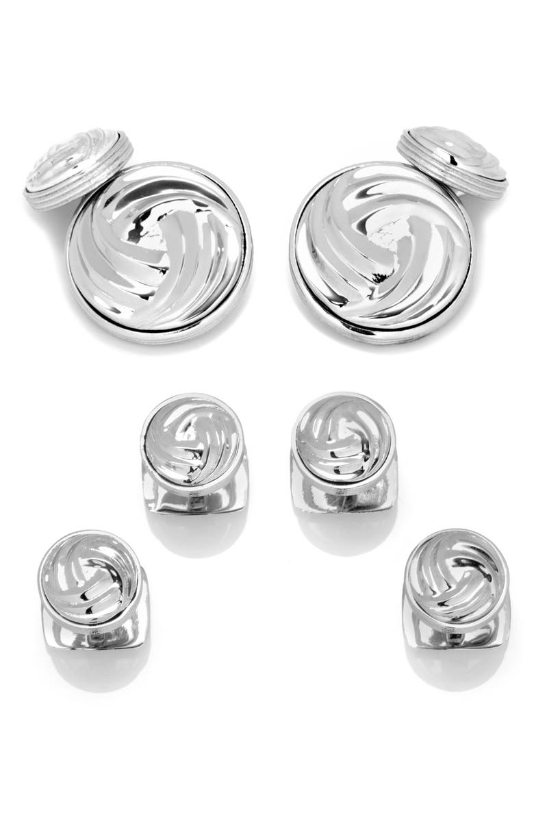 Cufflinks, Inc. Modern Knot Cuff Link & Shirt Stud Set, Main, color, 