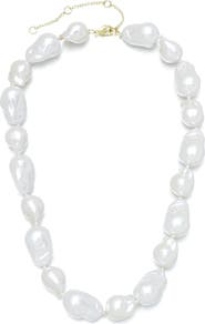 Adornia Chunky Faux Pearl Necklace