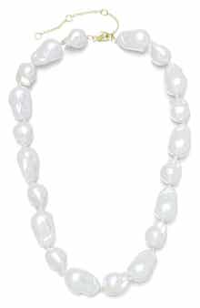 Adornia Chunky Faux Pearl Necklace