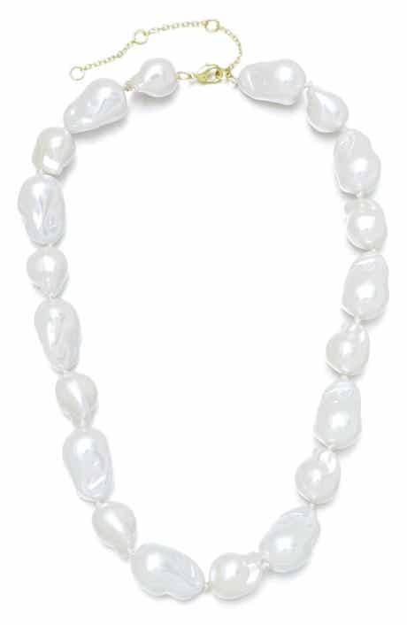 Adornia Chunky Faux Pearl Necklace