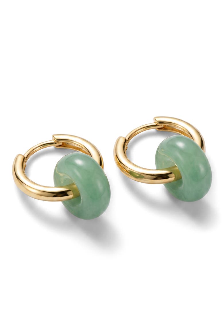 Charm Huggie Hoop Earrings, Main, color, GOLD