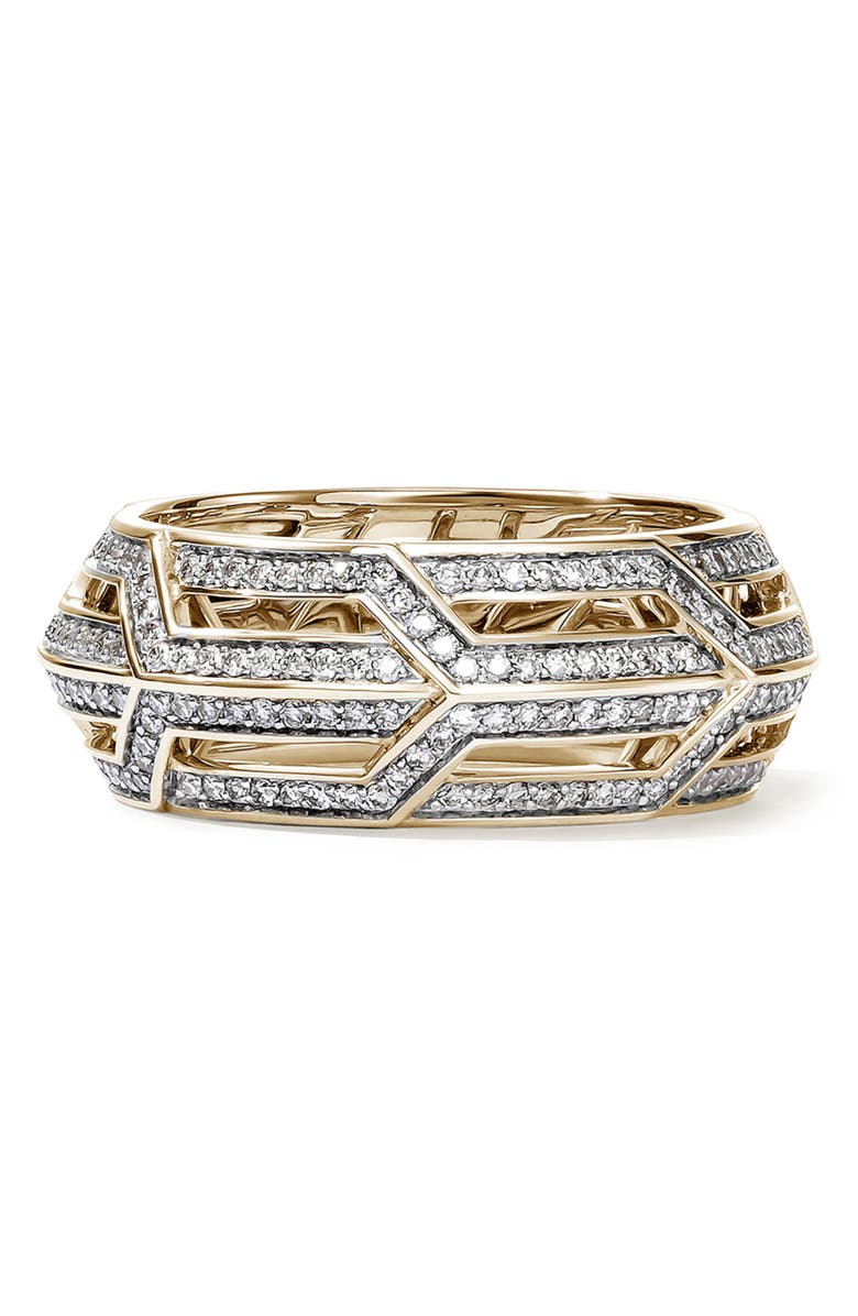 John Hardy 14K Gold & Diamond Icon 50 Band Ring, Main, color, 14K Yellow Gold