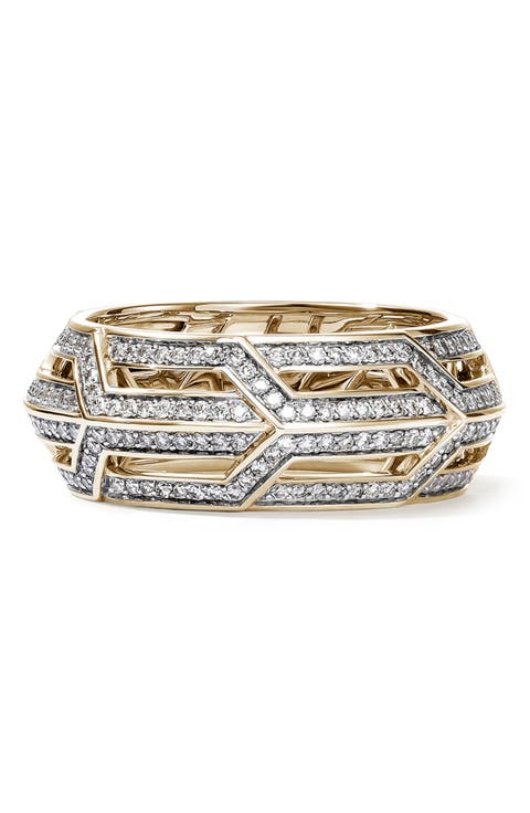 14K Gold & Diamond Icon 50 Band Ring