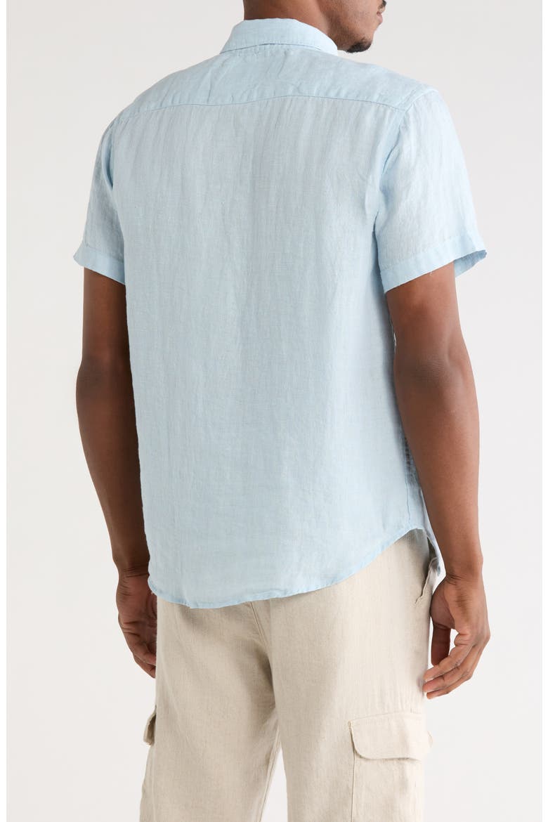 Linen Button-Down Shirt, Alternate, color, MINT BLUE