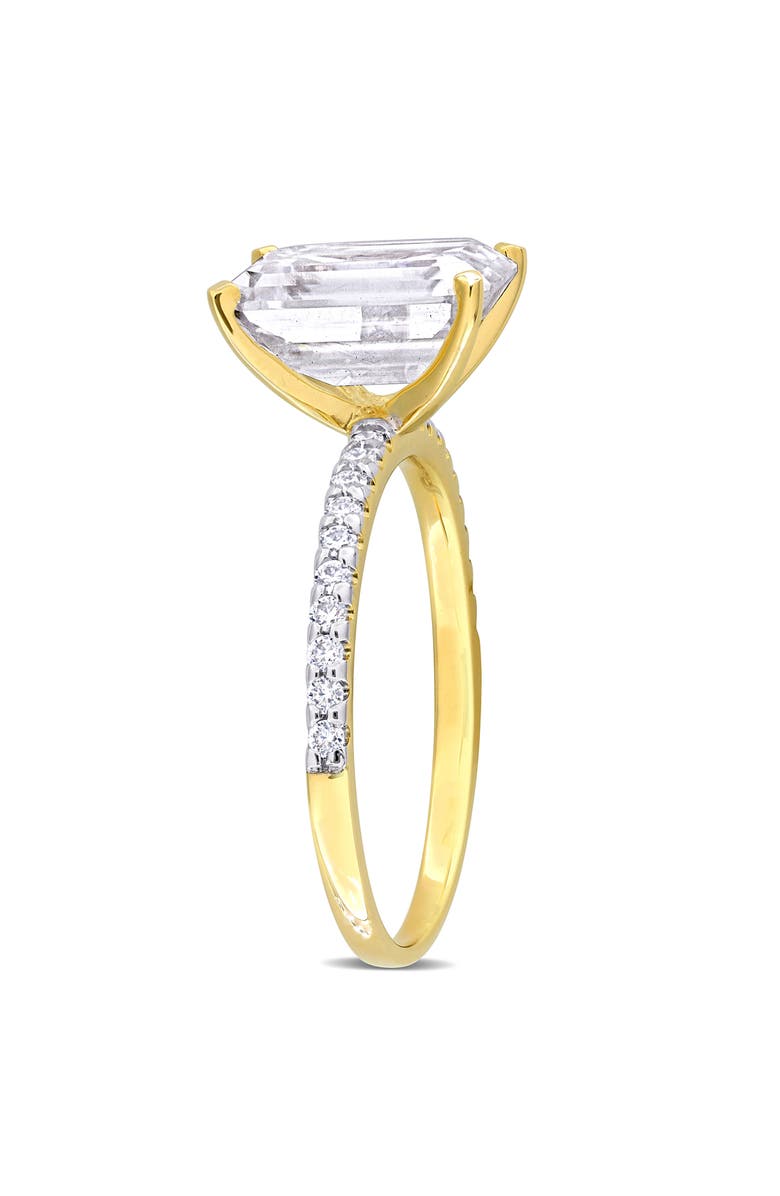 DELMAR 10K Gold Created Moissanite Engagement Ring, Alternate, color, White/ Yellow Gold