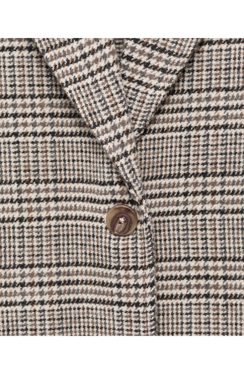 MANGO TEEN Check Longline Tweed Coat, Alternate, color, Beige