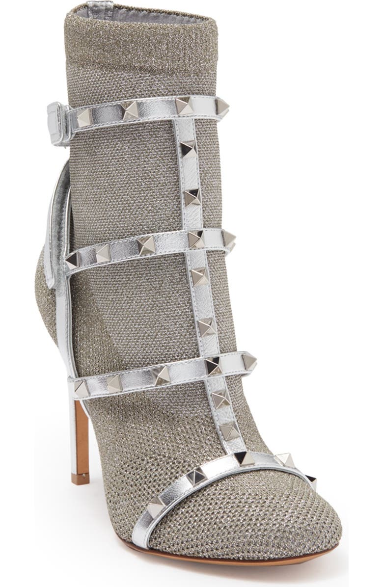Valentino Garavani Metallic Caged Knit Bootie, Main, color,