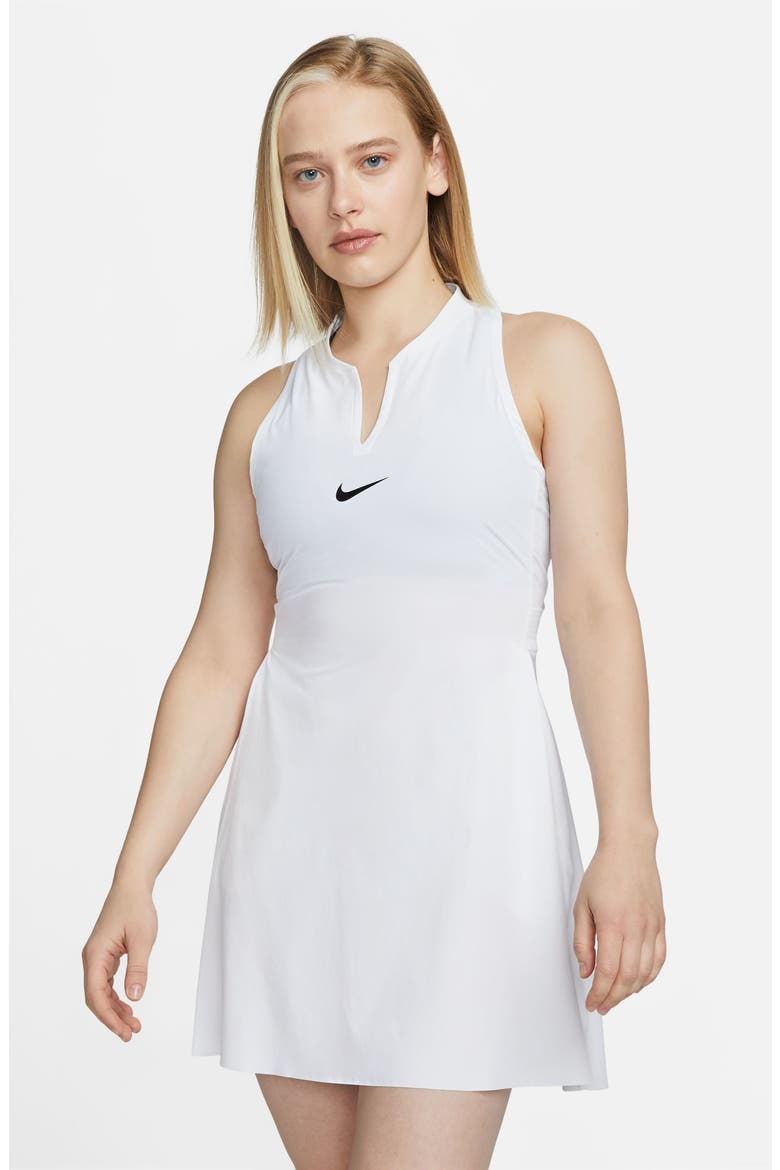 Club Dri-FIT Racerback Dress, Alternate, color, WHITE/ BLACK