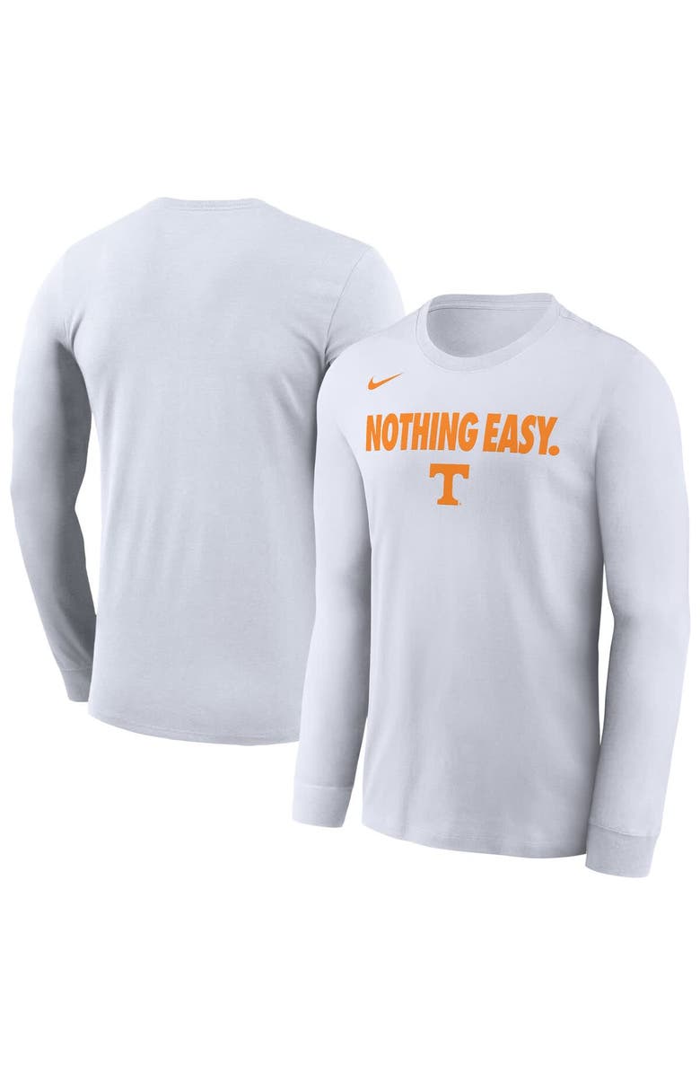 Nike Men's Nike White Tennessee Volunteers 2025 On-Court Bench Long Sleeve T-Shirt, Main, color,
