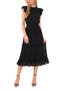 Clip Dot Flutter Sleeve Midi Dress