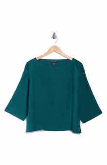 Eileen Fisher Bateau Neck Box Top
