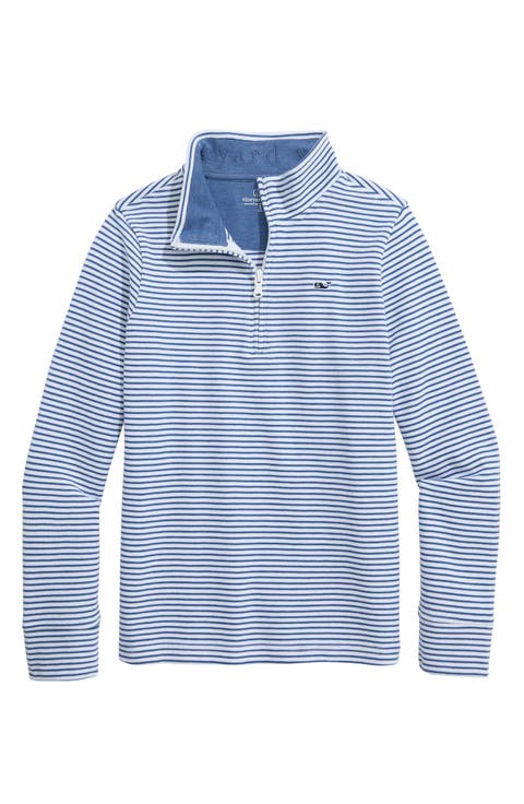 Kids' Saltwater Stripe Quarter Zip Sweatshirt (Toddler, Little Kid & Big Kid)
