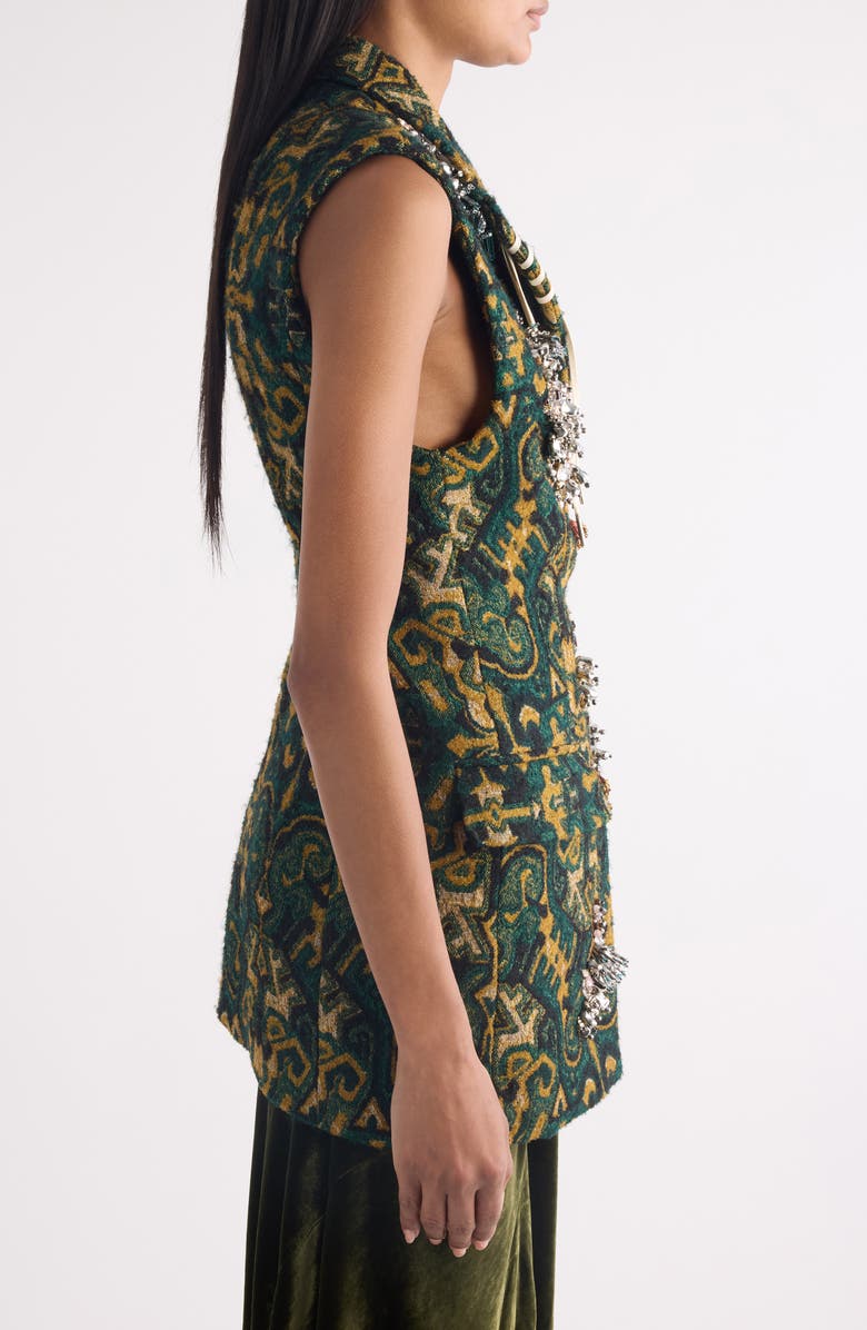 Dries Van Noten Bimbila Embellished Sleeveless Blazer, Alternate, color, Bottle