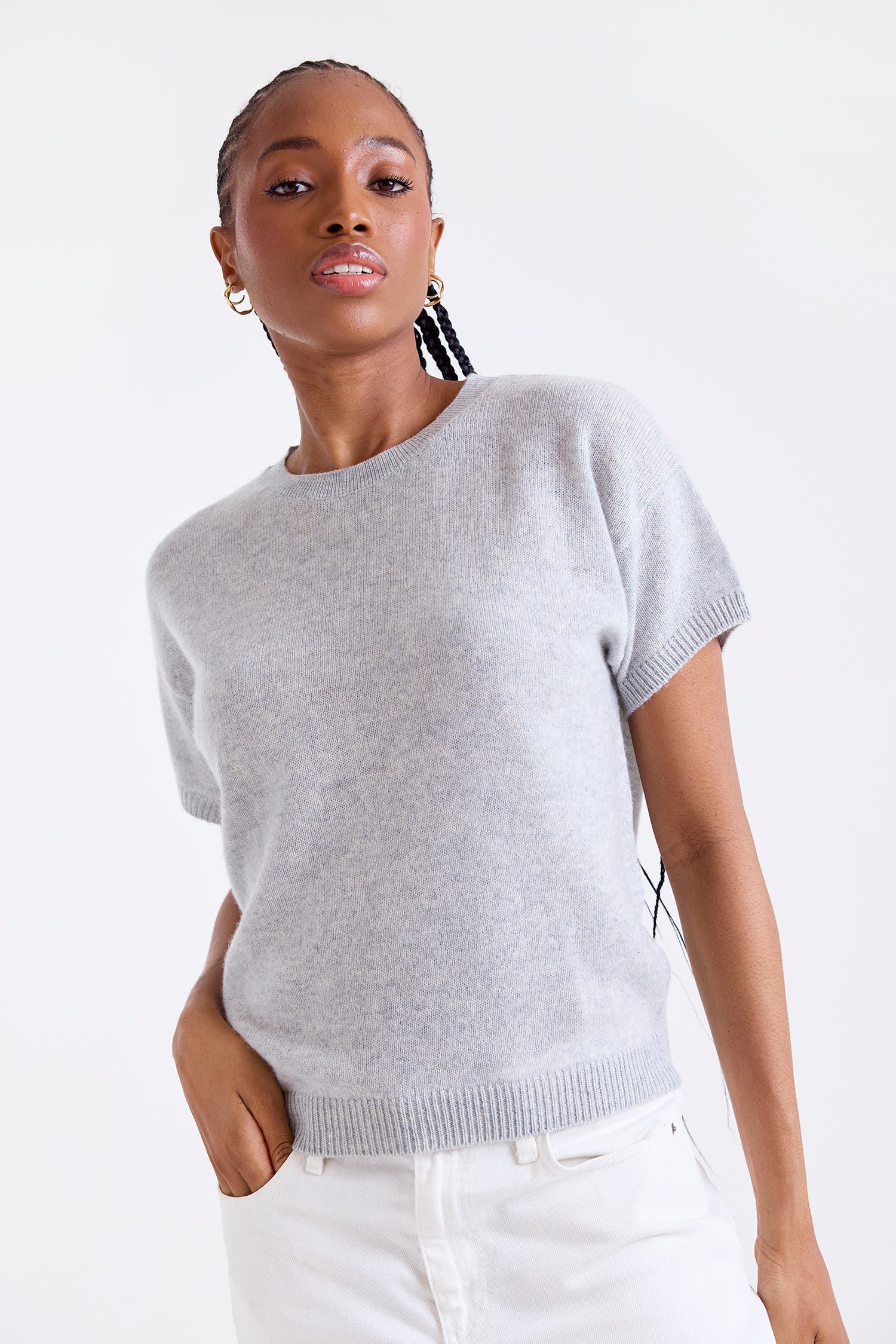 Esme Short Sleeve 100% Cashmere Top
