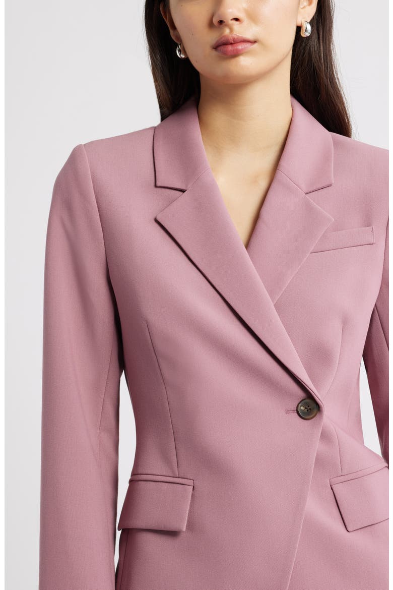 The Icon Asymmetric Fitted Blazer, Alternate, color, PURPLE WISTFUL