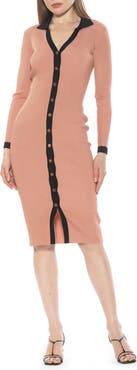 Alexia Admor Cordelia Knit Long Sleeve Shirtdress