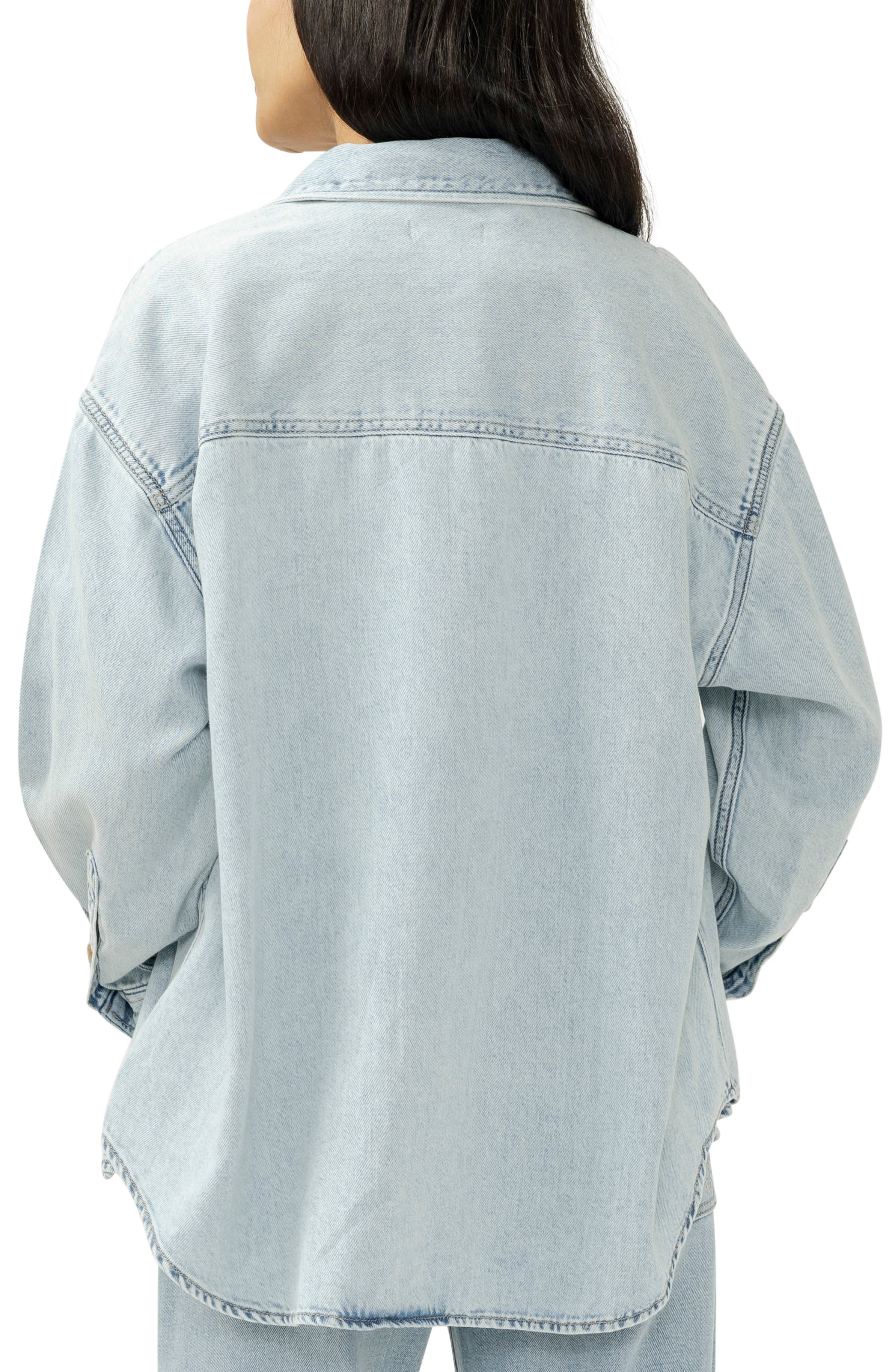 Denim Button-Up Beach Shirt - image 2