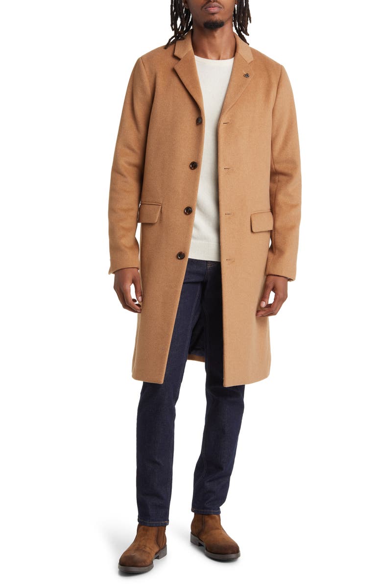 Scotch & Soda Classic Recycled Polyester & Wool Overcoat, Main, color, 
