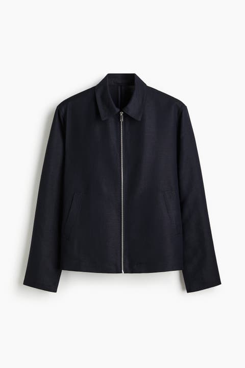 Regular Fit Linen-blend Jacket