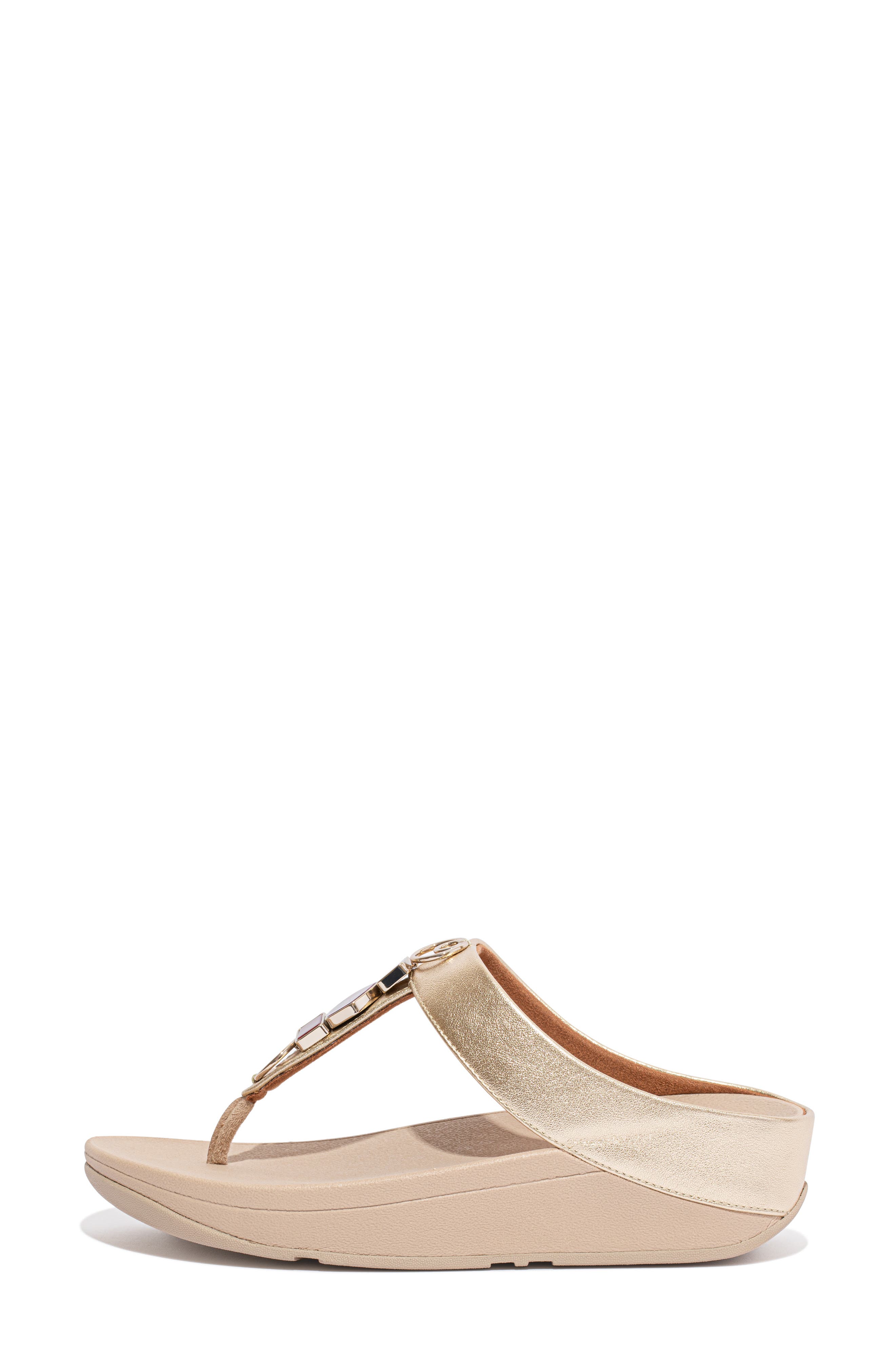 Fino Stone Toe Post Wedge Sandal, Alternate, color, PLATINO