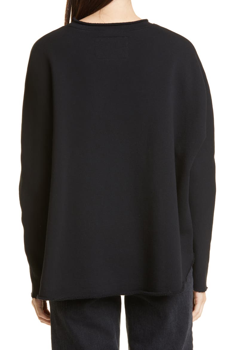 Anna Long Sleeve Capelet Sweatshirt, Alternate, color, BLACK