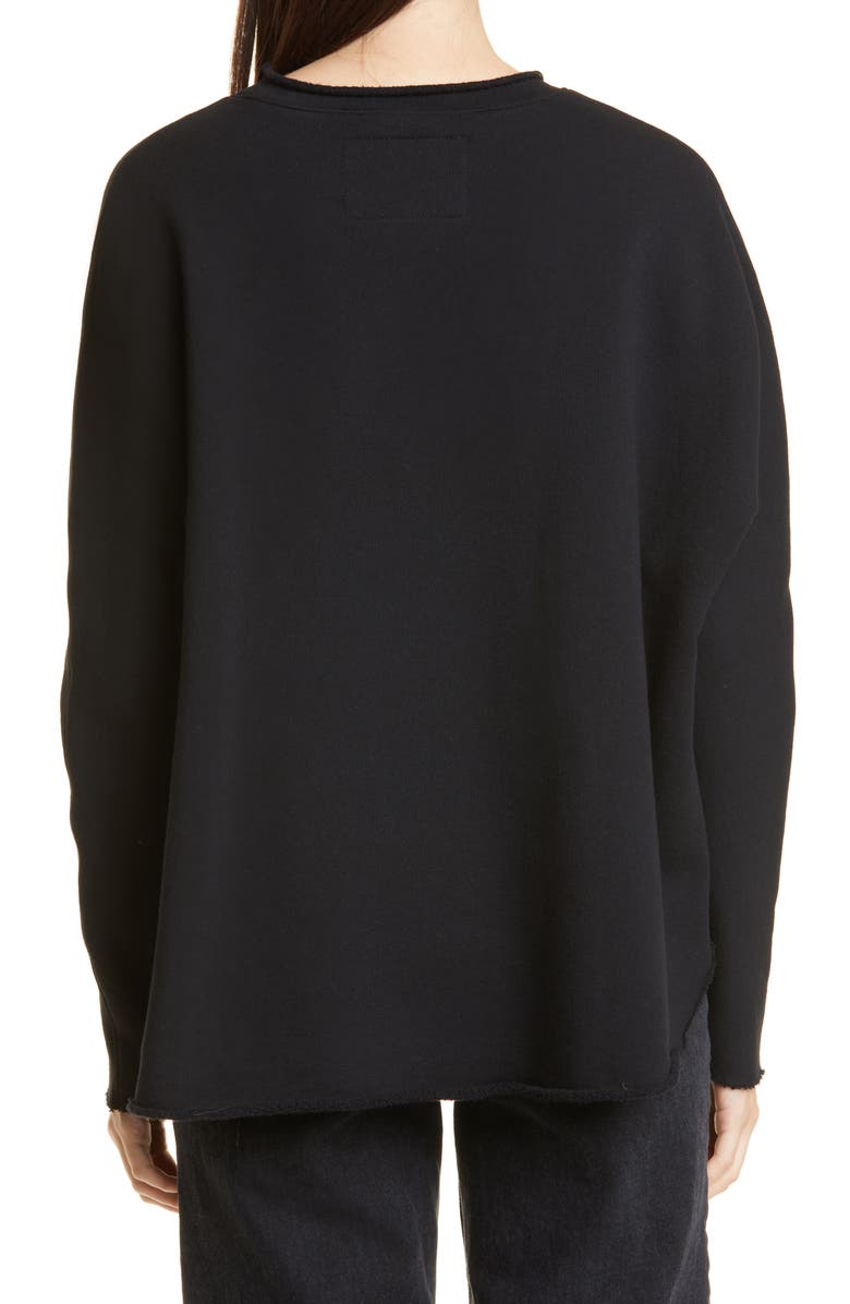 Frank & Eileen Anna Long Sleeve Capelet Sweatshirt, Alternate, color, Black
