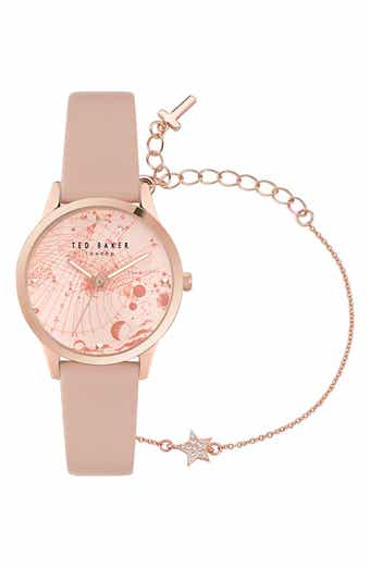 Ted Baker Fitzrovia Leather Strap Watch & Bracelet Set, 34mm