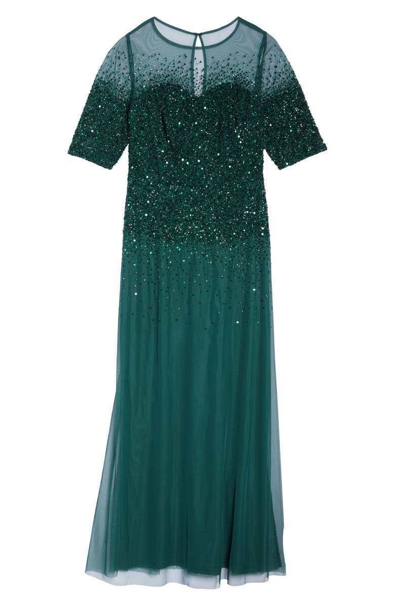 Adrianna Papell Beaded Illusion Gown, Alternate, color, 