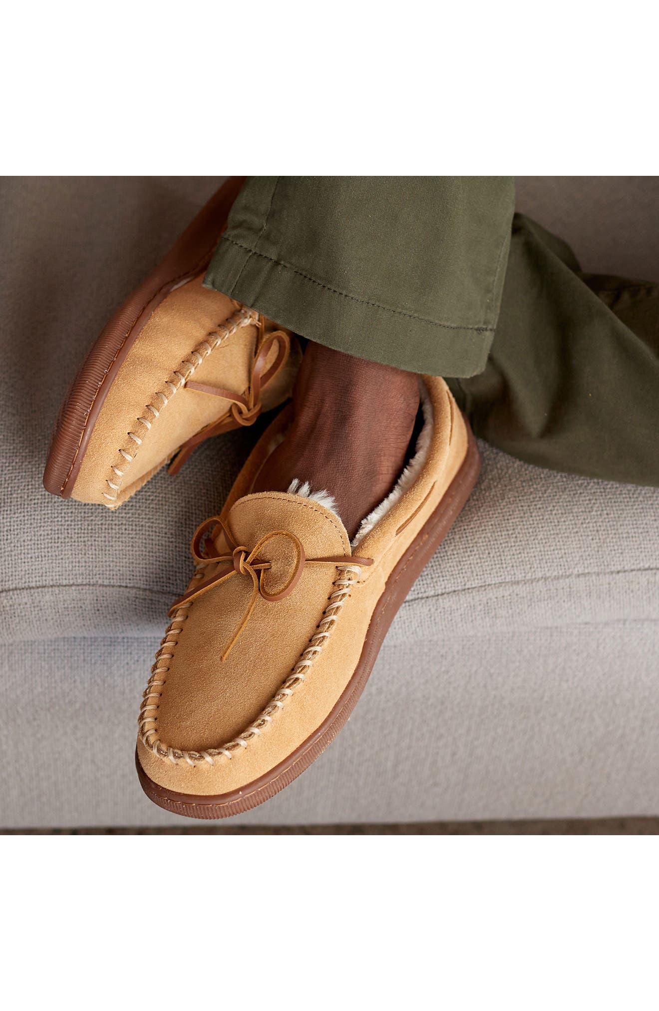 Lined Hardsole Slipper, Alternate, color, TAN SUEDE