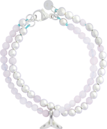 Emma Rae Women's Sterling Silver & Gemstone "Whale Tail" Double-Wrap Bracelet